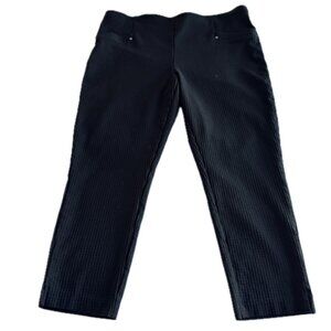 Maurices 1X BLACK Textured Skinny Ankle Pull-on Dress Pants